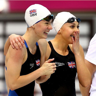 Two swimmers at the 2017 British Swimming Championships