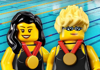 Paralympics gold-medal swimmers Yip Pin Xiu and Theresa Goh in Lego form